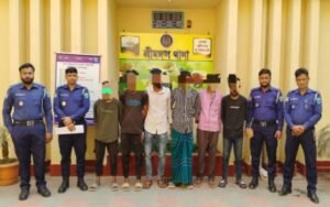 শ্রীমঙ্গলে চোরাই রাবার ও সরঞ্জামসহ আটক ৬