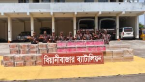 বিয়ানীবাজারে ৬০ লাখ টাকার অবৈধ ভারতীয় কসমেটিকস জব্দ