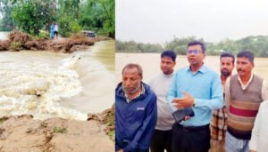 কুলাউড়ায় গোগালীছড়ার বাঁধ ভেঙে ১৫ গ্রাম প্লাবিত