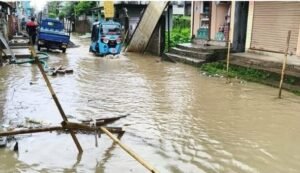 জলমগ্ন নিউ শিলচর, নদর্মার জলে ভাসছে অলিগলি