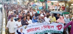 বড়লেখায় বিএনপির বিক্ষোভ মিছিল
