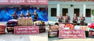 সিলেট সীমান্তে বিজিবির বিপুল চোরাইপণ্য জব্দ