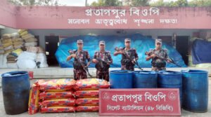 সিলেট সীমান্তে বিজিবির বিপুল চোরাইপণ্য জব্দ