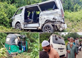ওসমানীনগরে তিন গাড়ির সংঘর্ষে নিহত ২