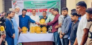 বড়লেখায় মোটরসাইকেল আরোহীদের নিসচা’র সম্মাননা