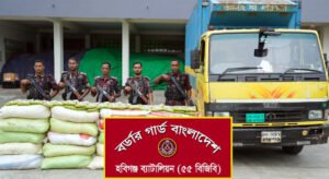 হবিগঞ্জে বিজিবির ৭১ লাখ টাকার চোরাইপণ্য জব্দ