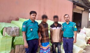 বালুর নিচে চোরাইপণ্য ট্রাকসহ আটক ২