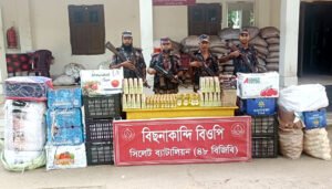 বিজিবির সাড়ে ১৫ লাখ টাকার চোরাইপণ্য জব্দ