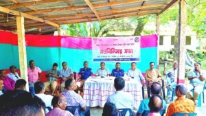 তাহিরপুরে দুর্গাপূজা মন্দির কমিটির সঙ্গে পুলিশের মতবিনিময়
